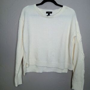 Aqua Cream Off White Crop Sweater